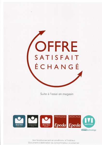 OFFRE SATISFAIT OU ECHANGE